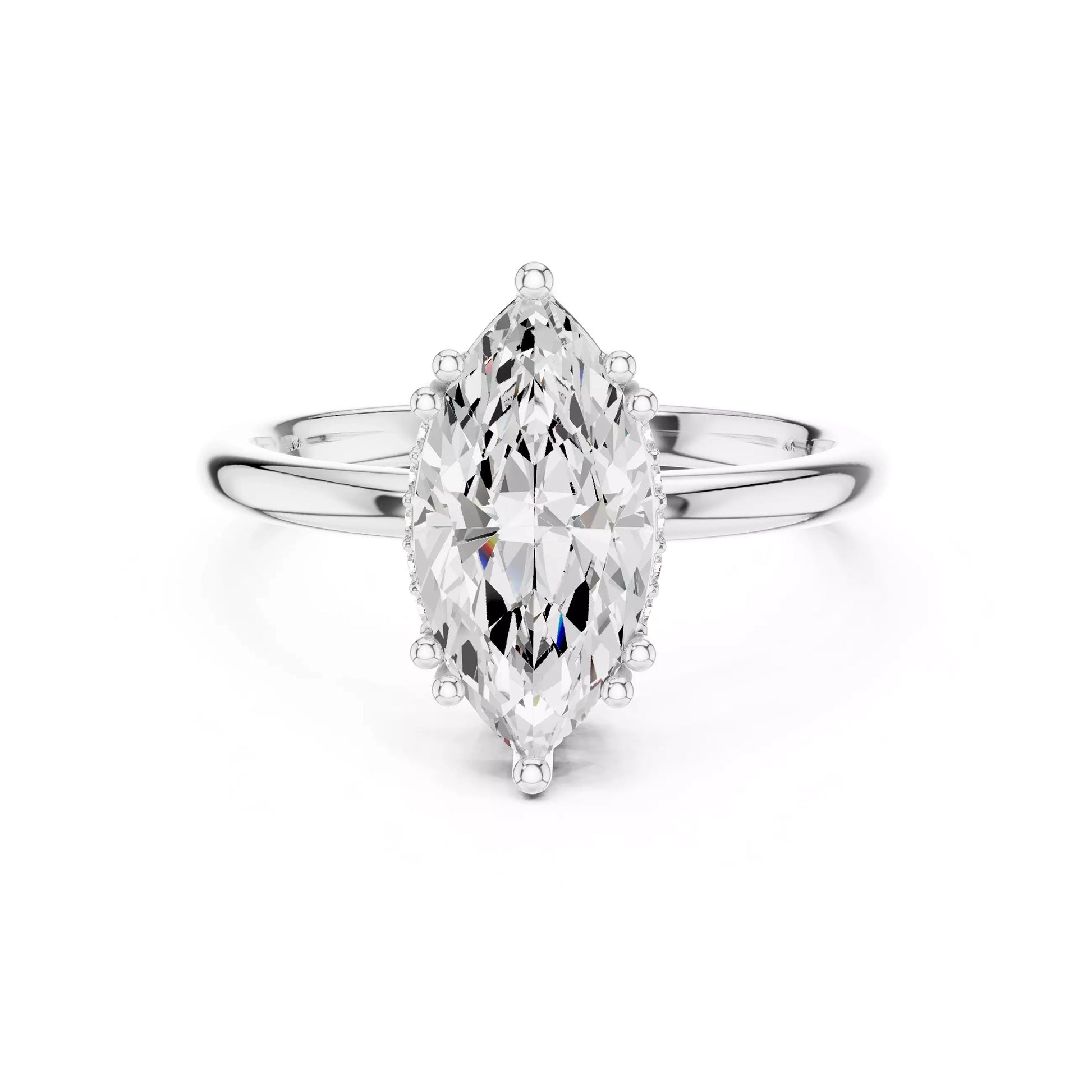 Marquise Hidden Halo Ring