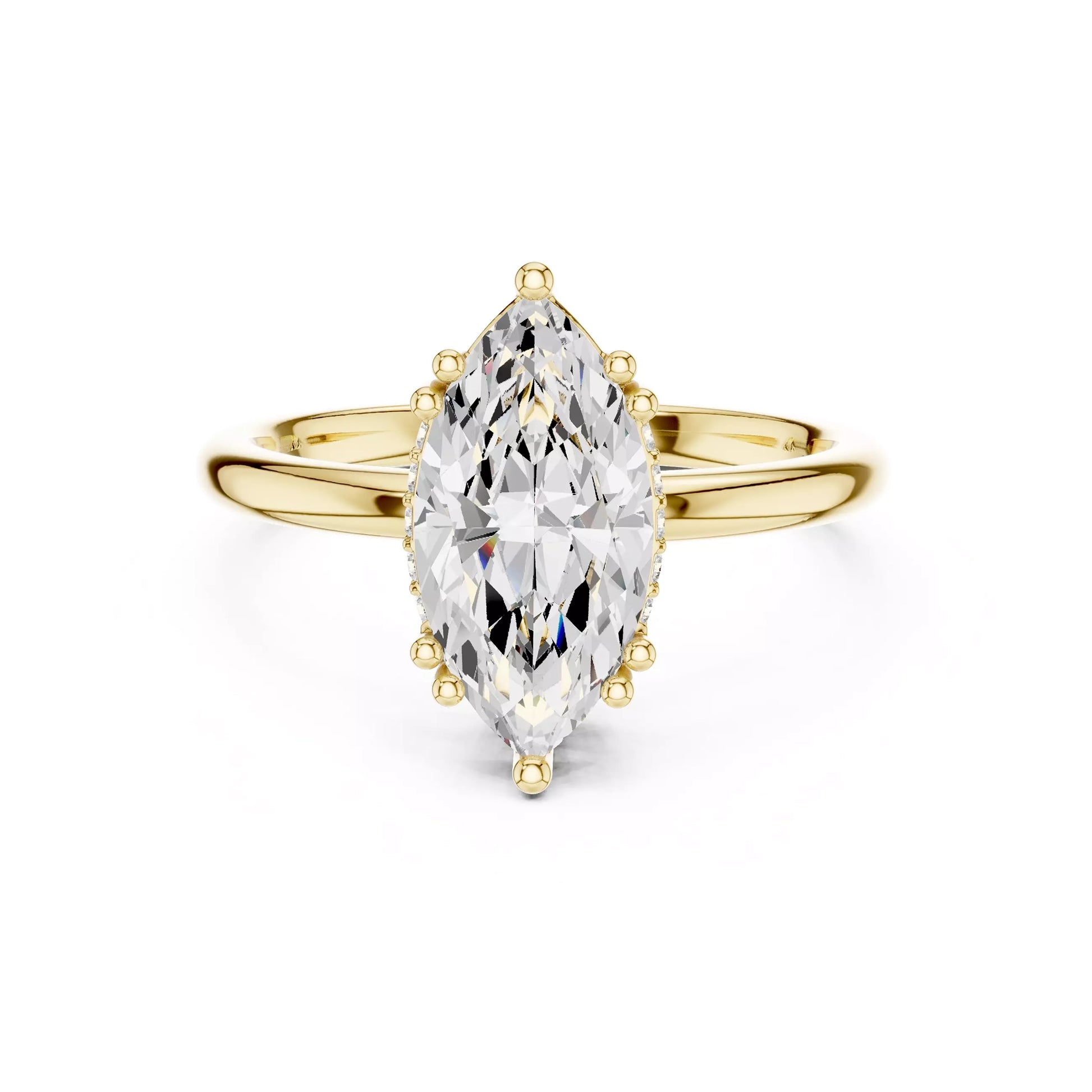 Marquise Hidden Halo Ring