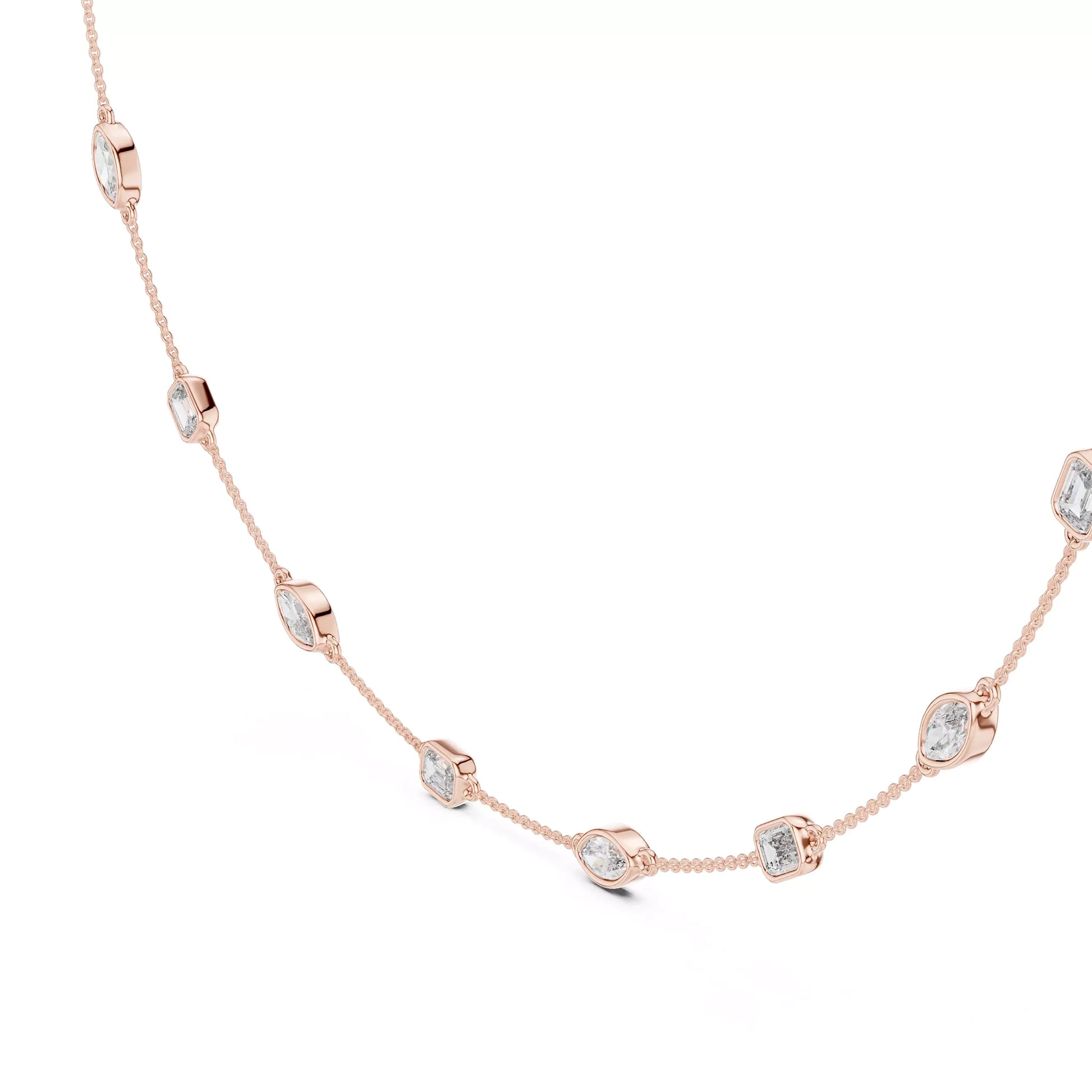 Bezel Marquise Emerald Chain Necklace