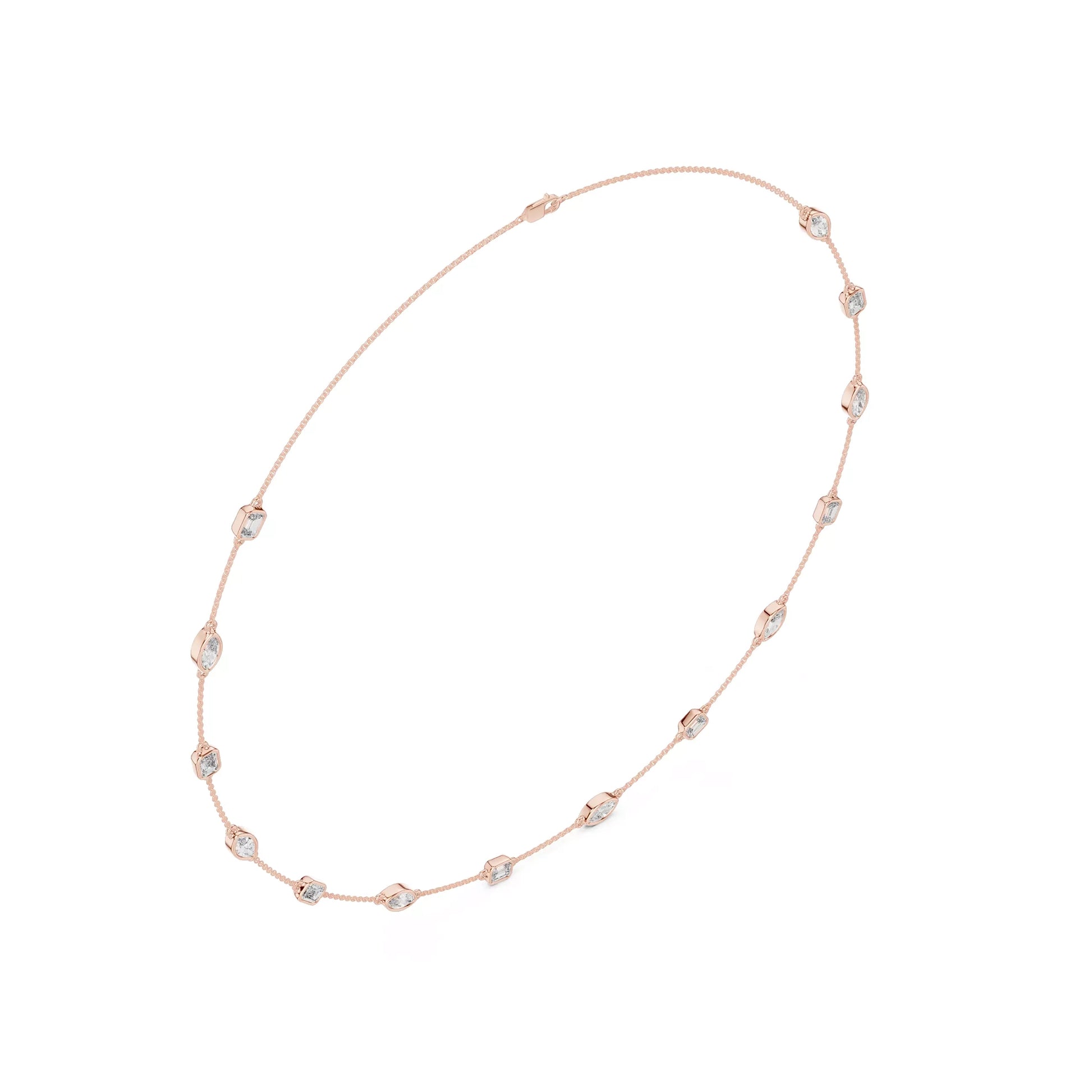 Bezel Marquise Emerald Chain Necklace