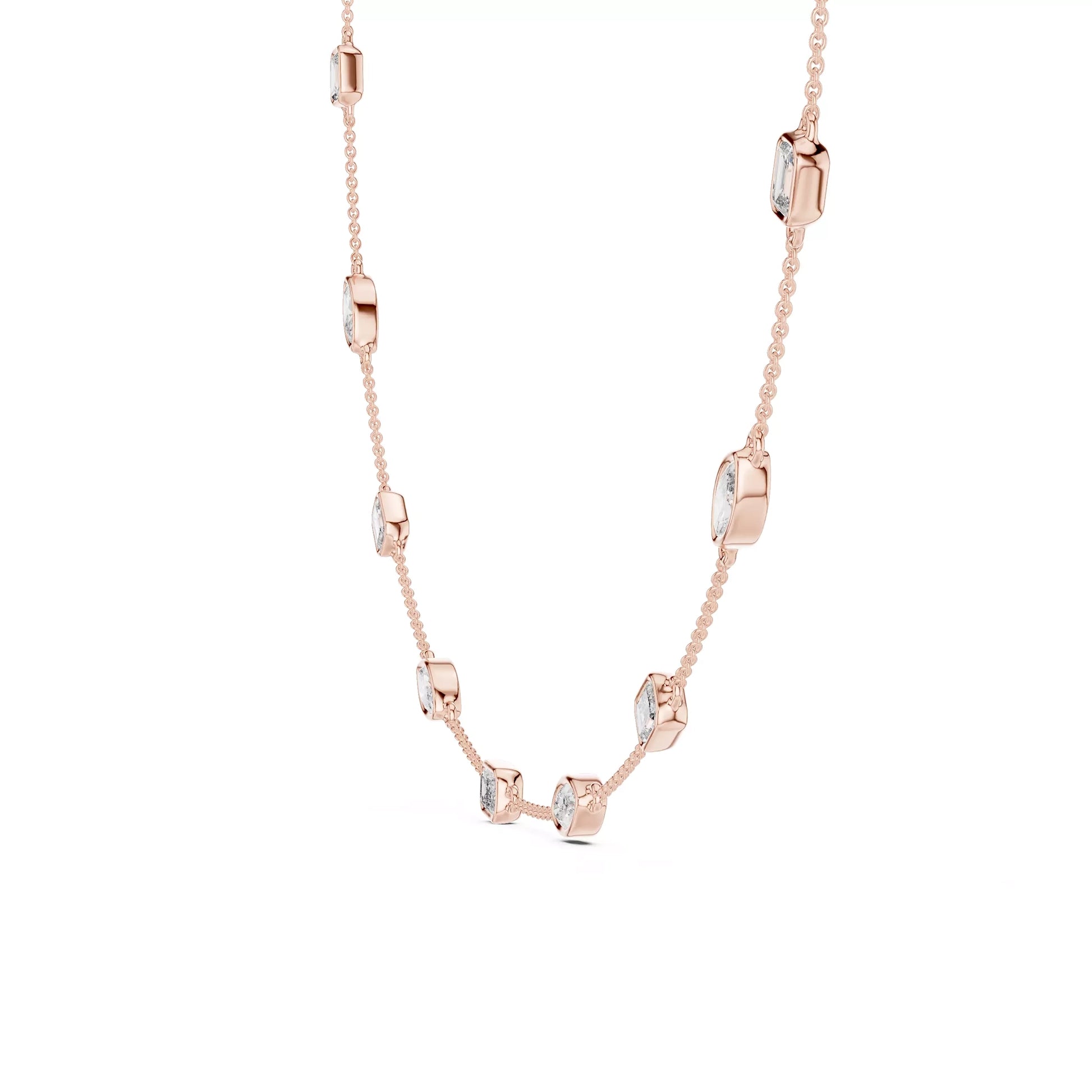 Bezel Marquise Emerald Chain Necklace