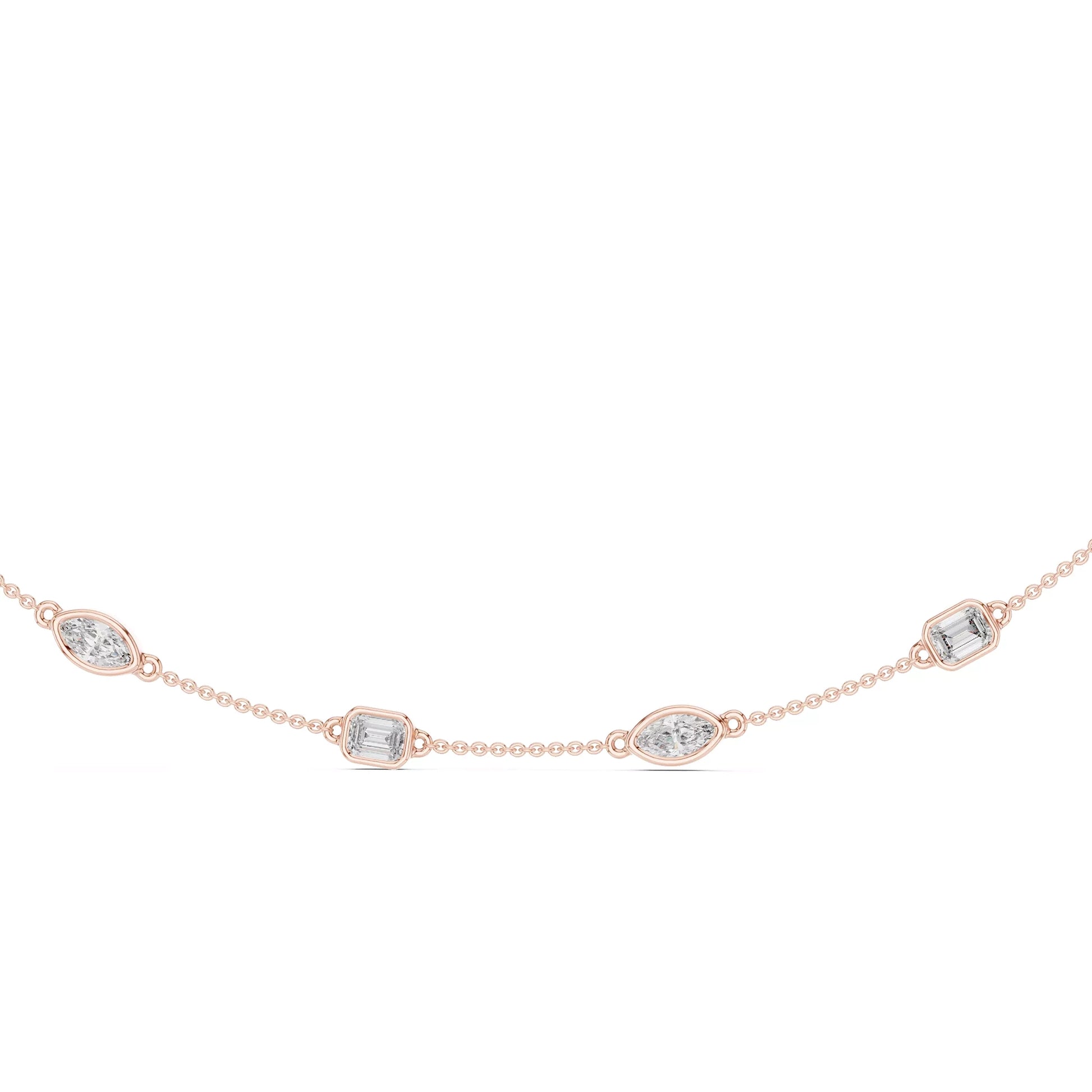 Bezel Marquise Emerald Chain Necklace
