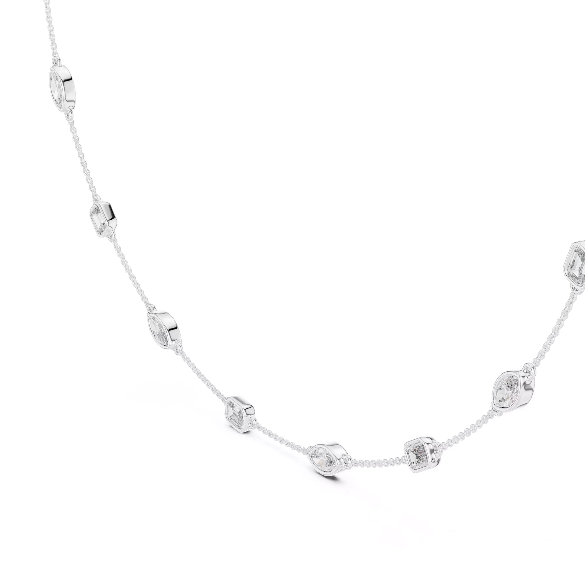 Bezel Marquise Emerald Chain Necklace