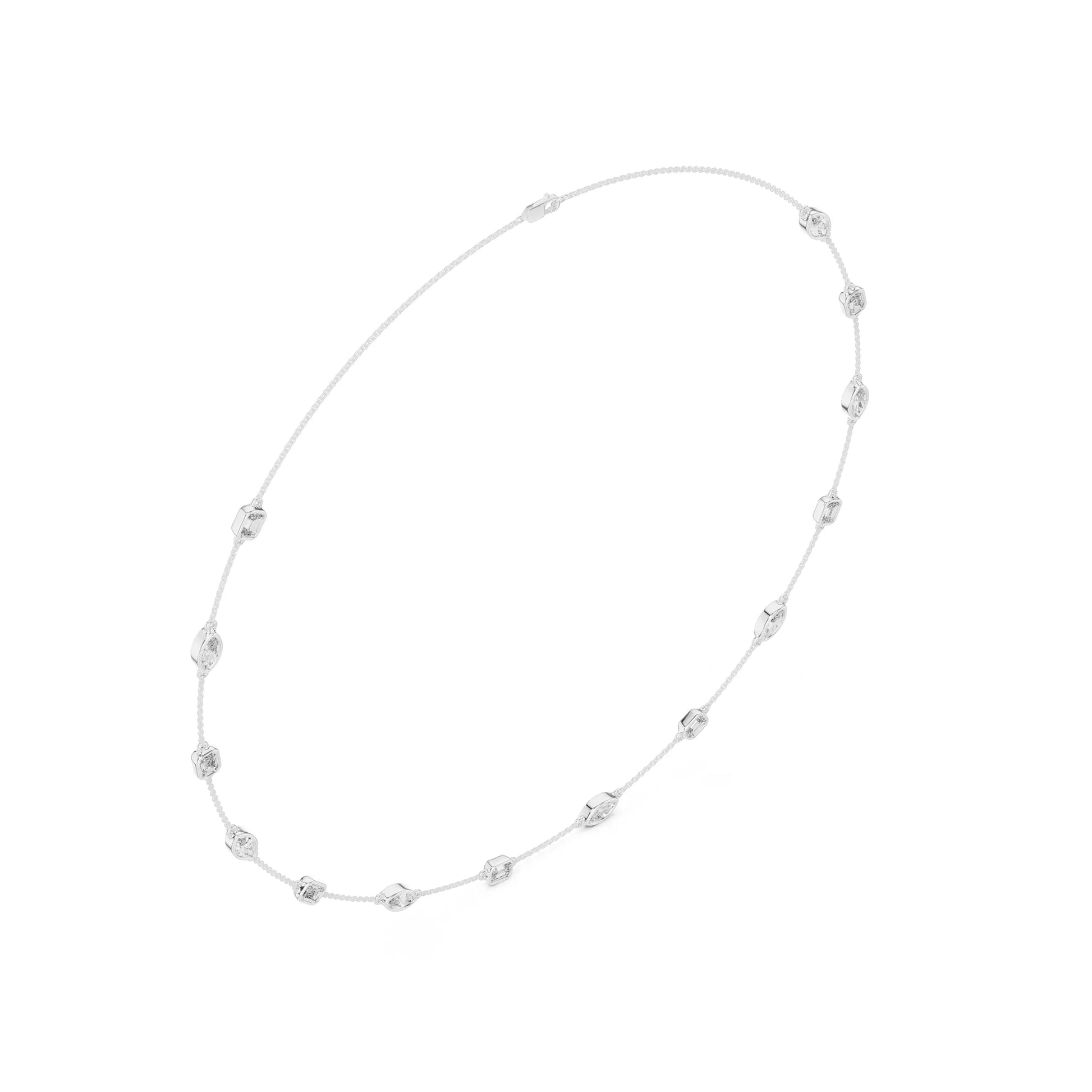 Bezel Marquise Emerald Chain Necklace
