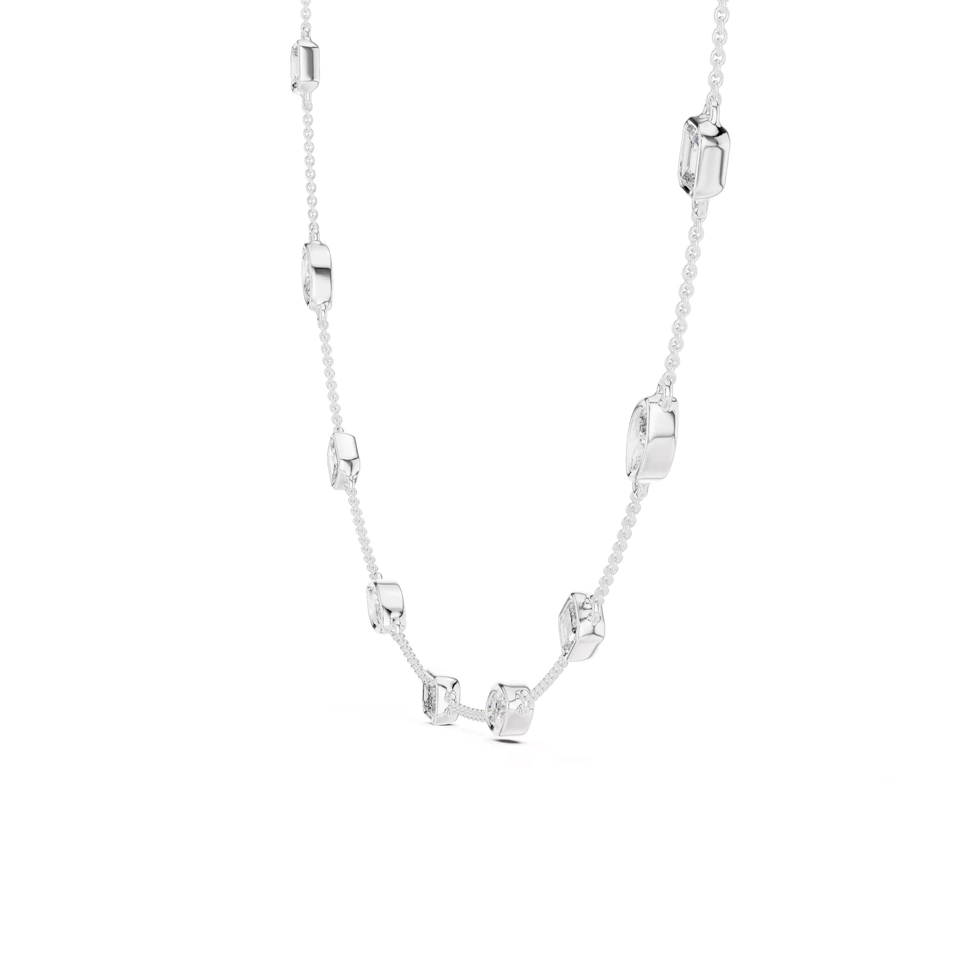 Bezel Marquise Emerald Chain Necklace