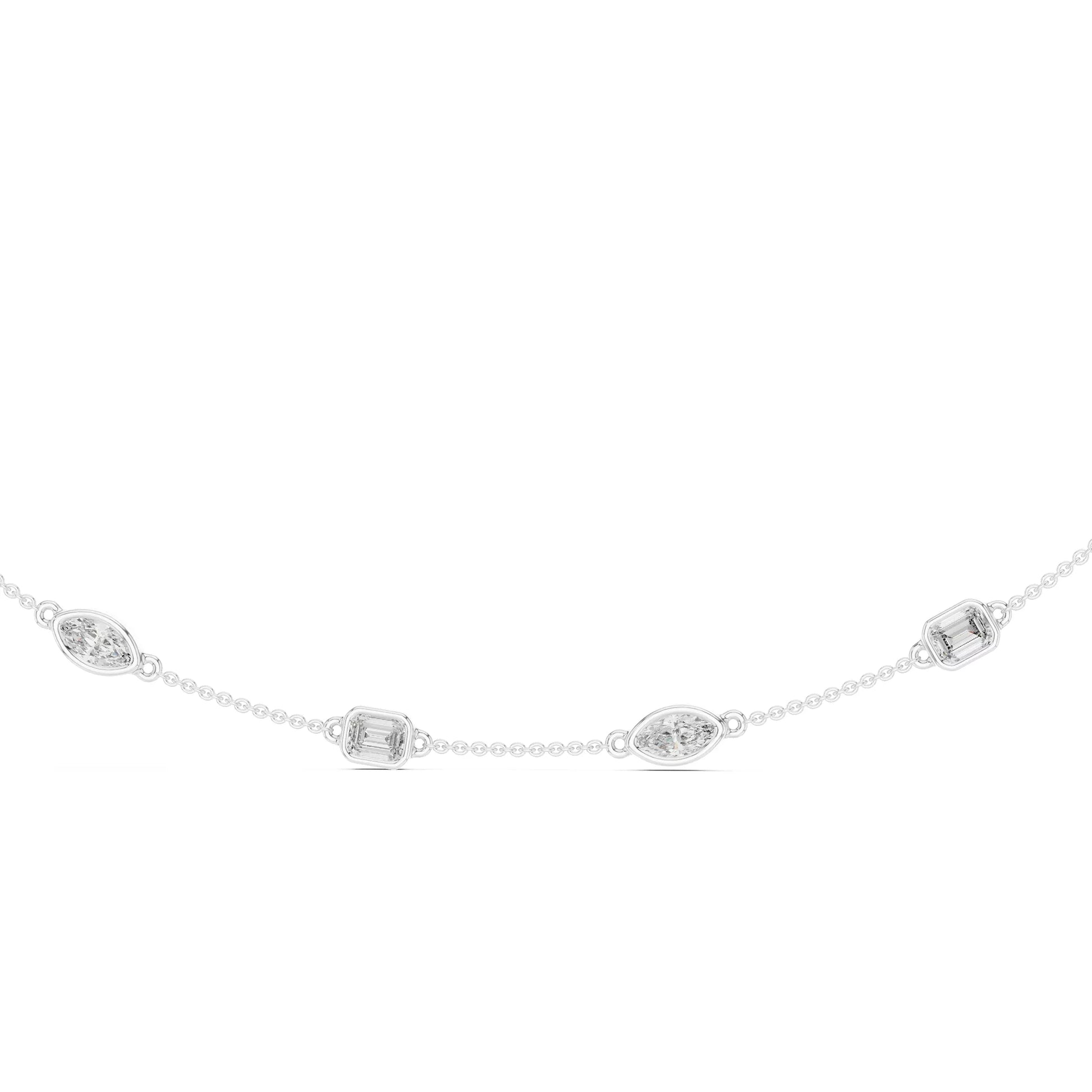 Bezel Marquise Emerald Chain Necklace
