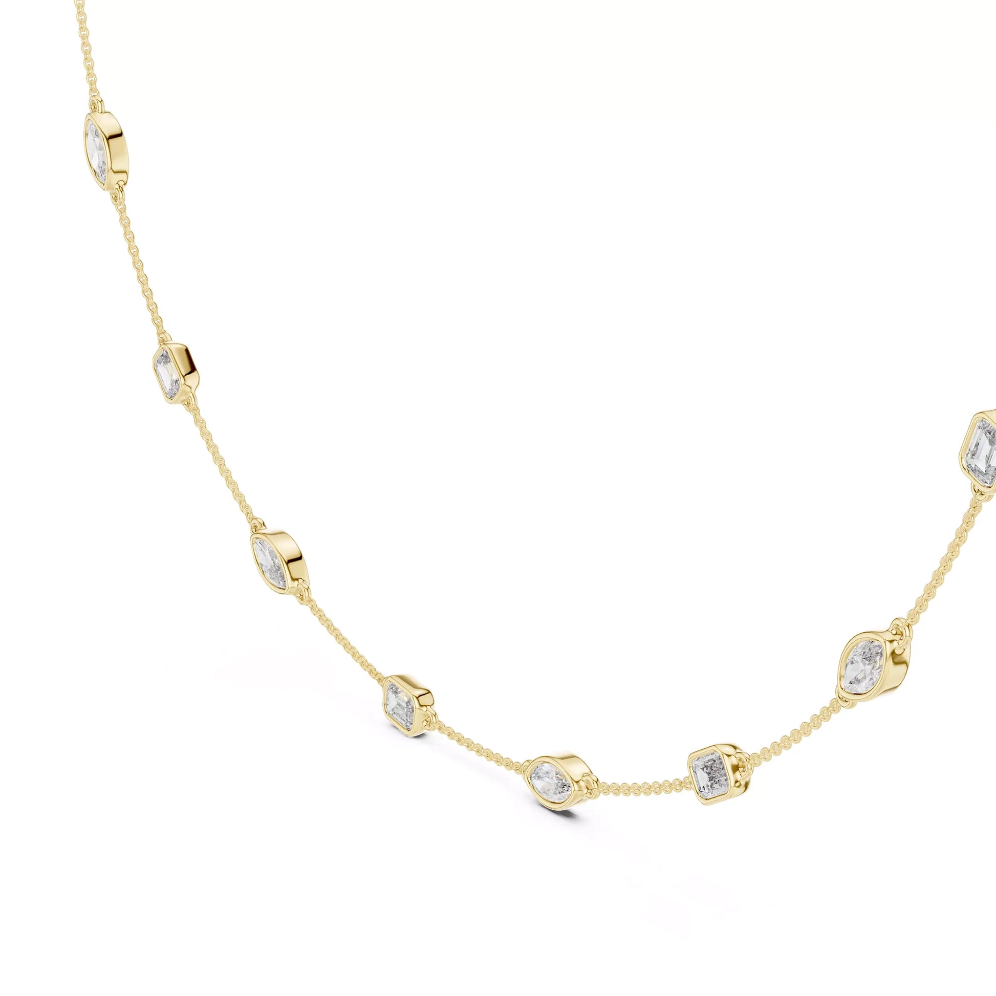Bezel Marquise Emerald Chain Necklace