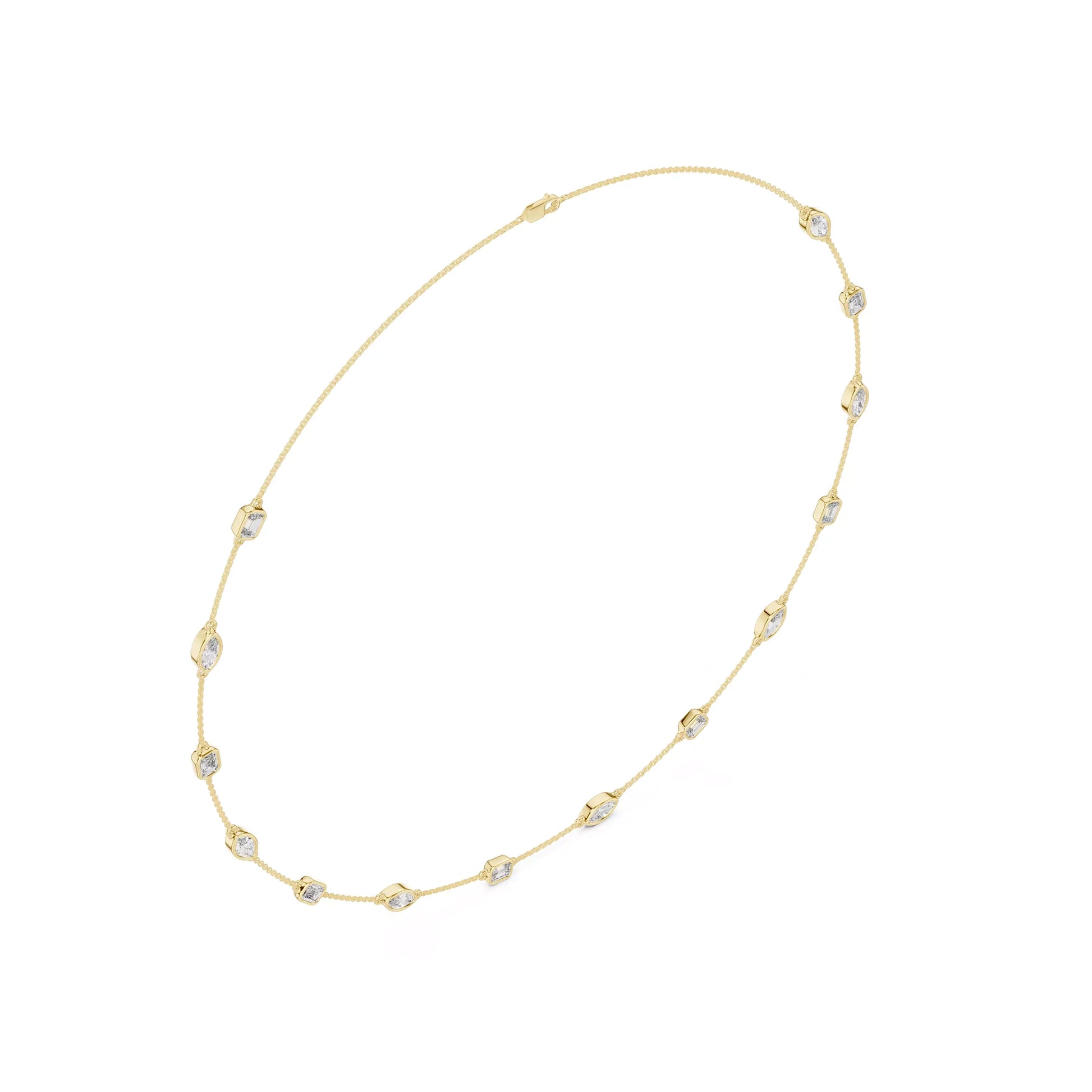 Bezel Marquise Emerald Chain Necklace