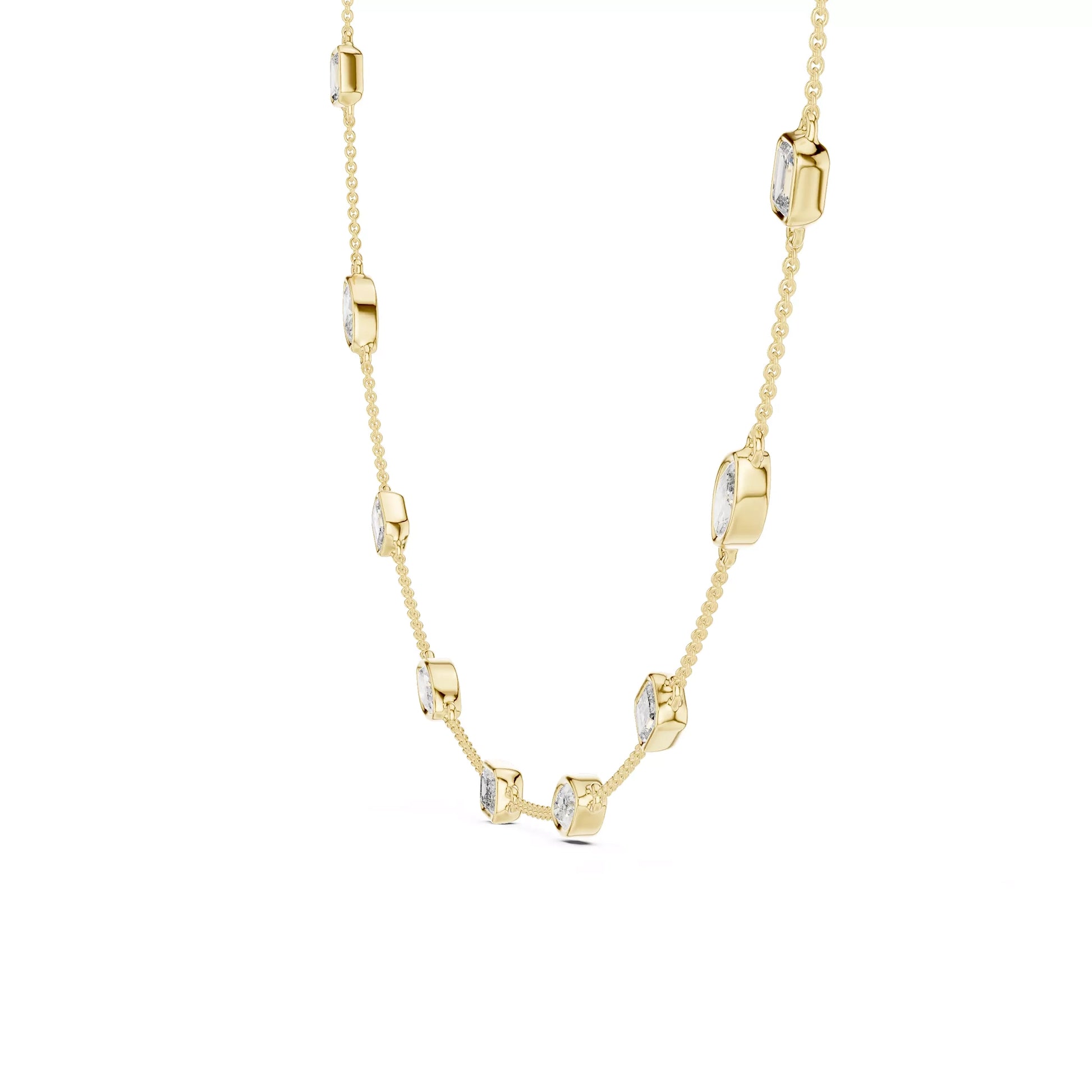 Bezel Marquise Emerald Chain Necklace
