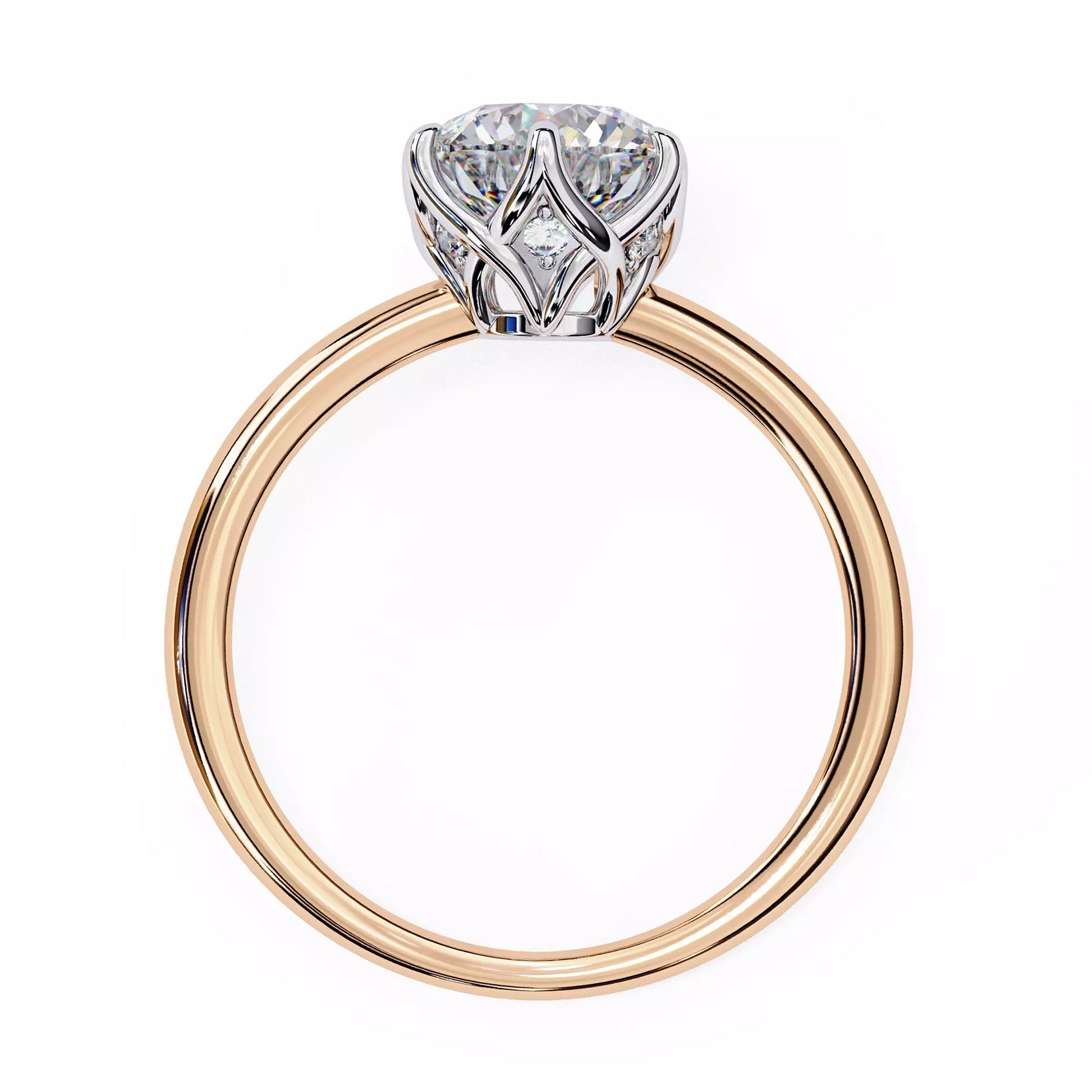 Round Solitaire Cathedral Ring