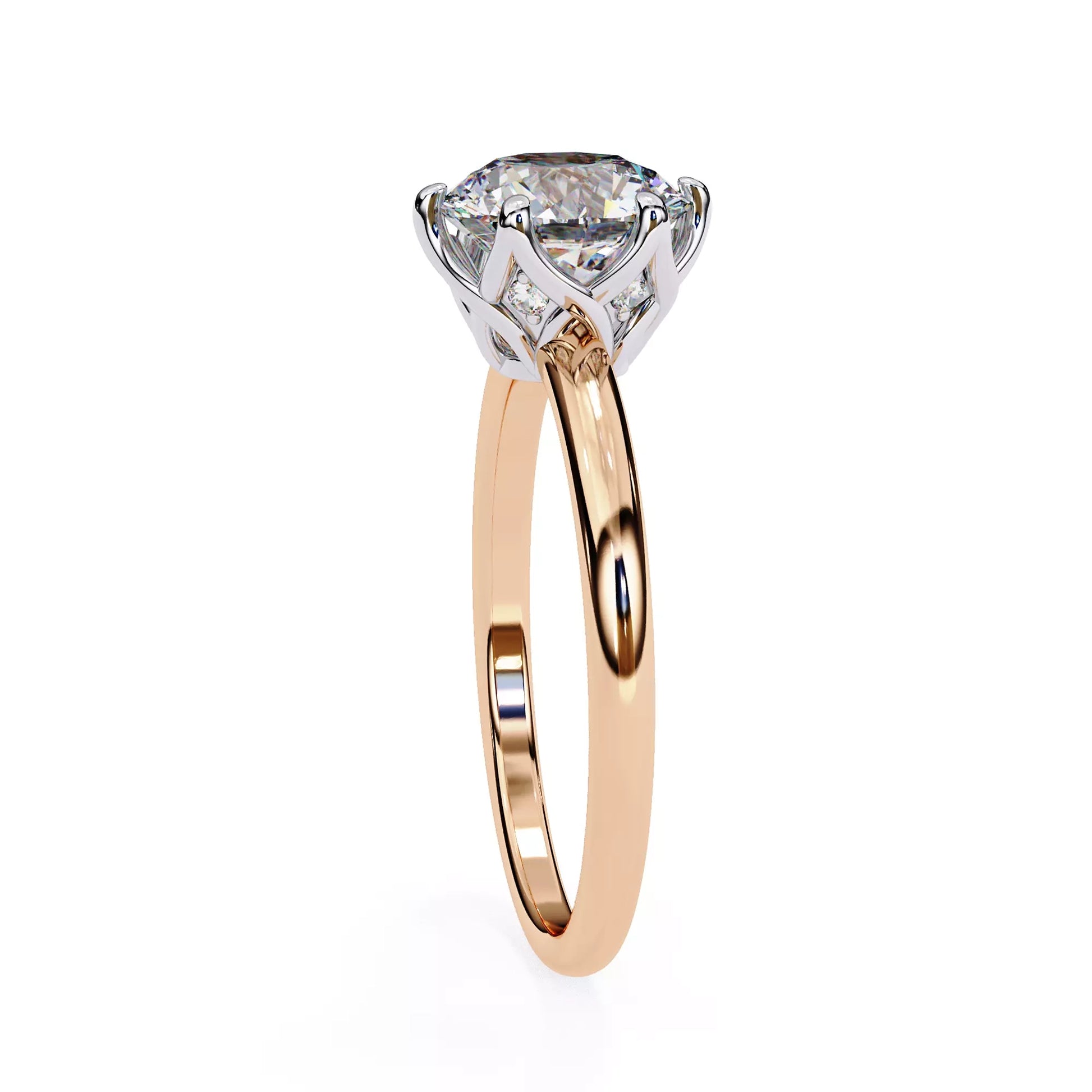 Round Solitaire Cathedral Ring