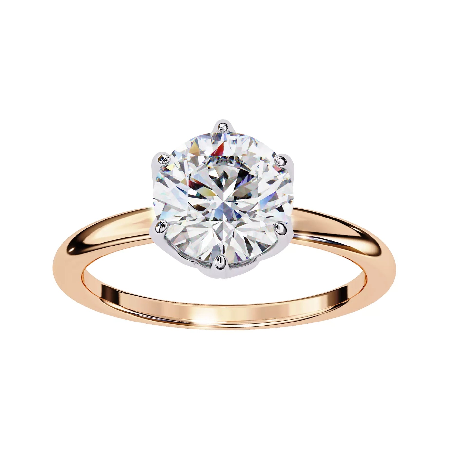 Round Solitaire Cathedral Ring