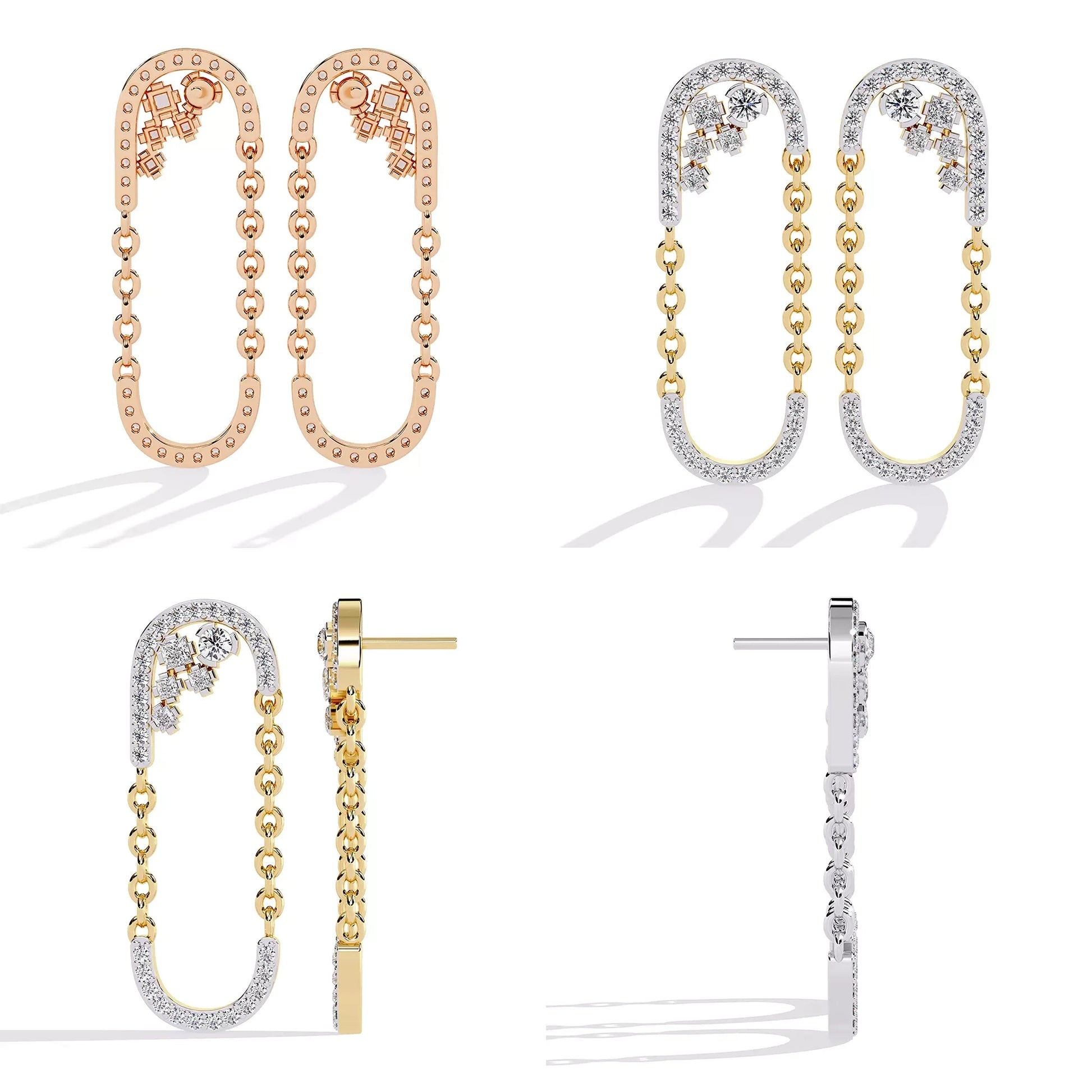 Dual Chain Drop Earrings