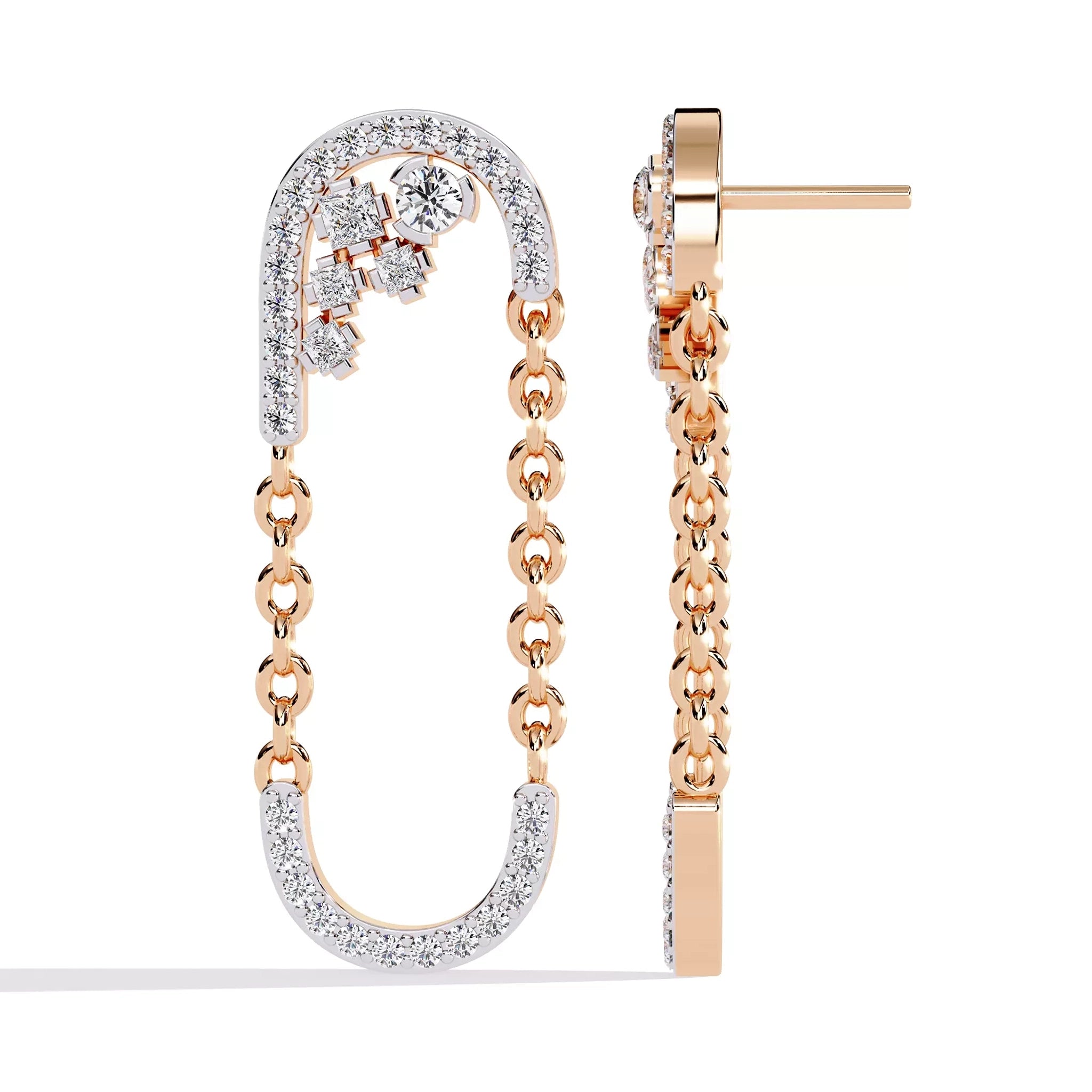 Dual Chain Drop Earrings