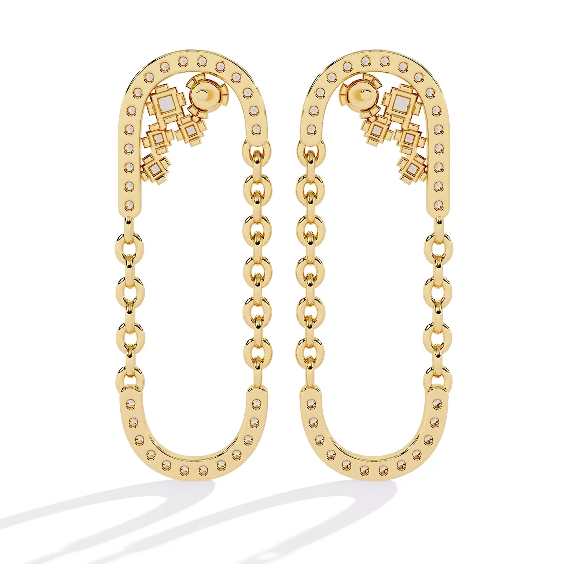 Dual Chain Drop Earrings