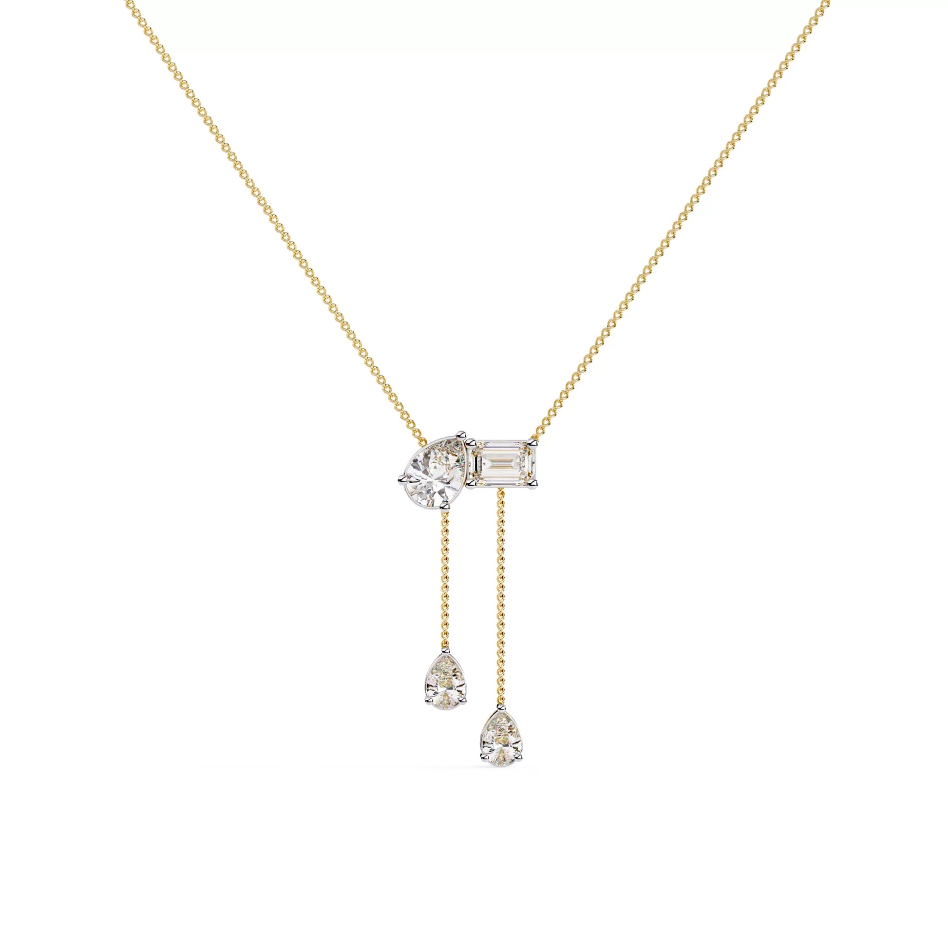 Pear and Emerald Drop Necklace