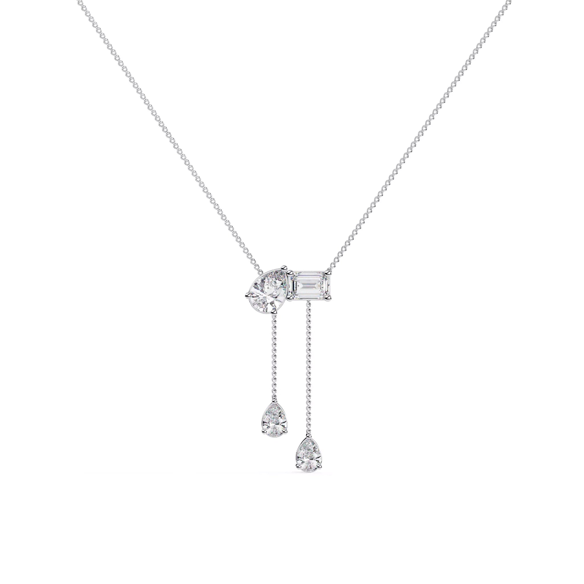 Pear and Emerald Drop Necklace