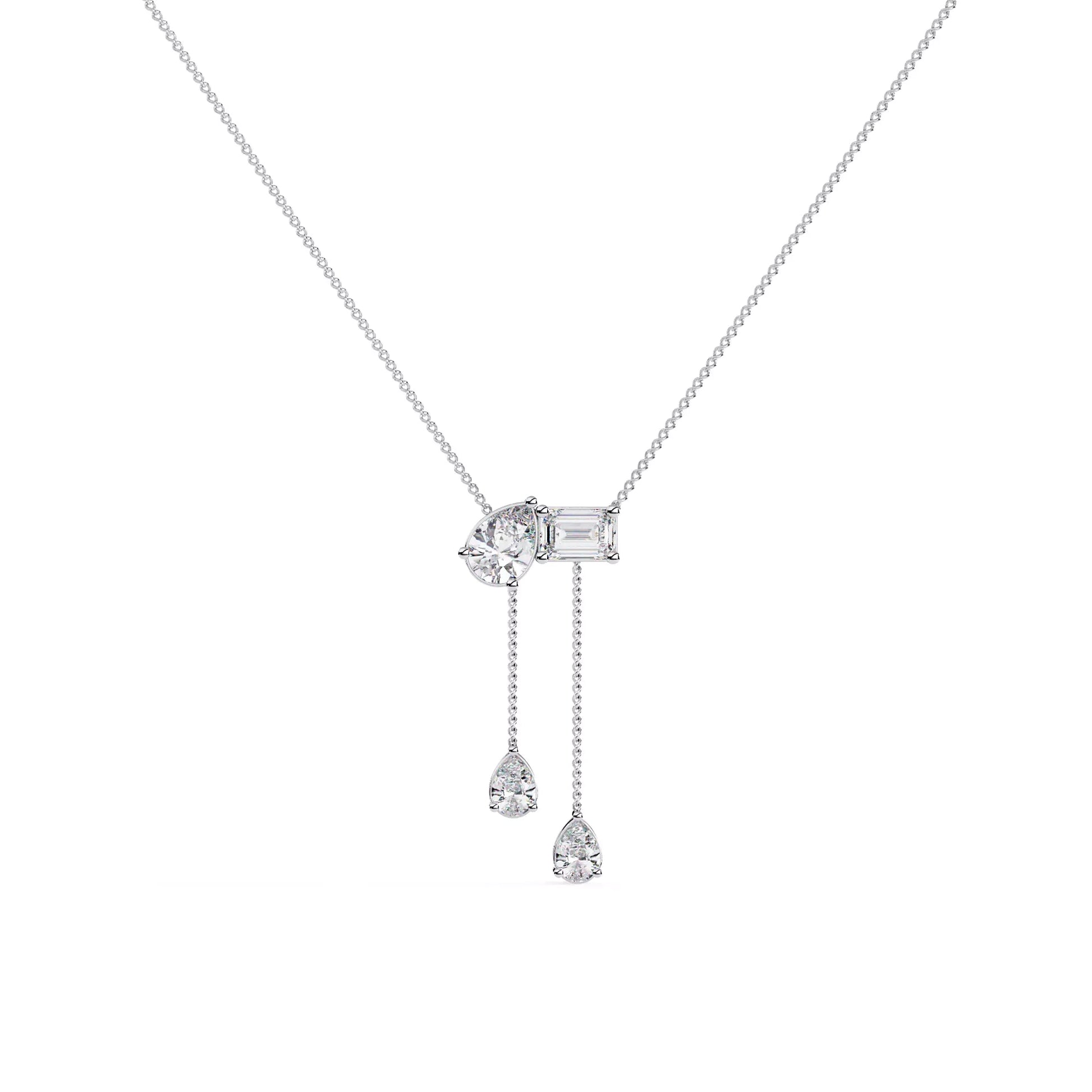 Pear and Emerald Drop Necklace