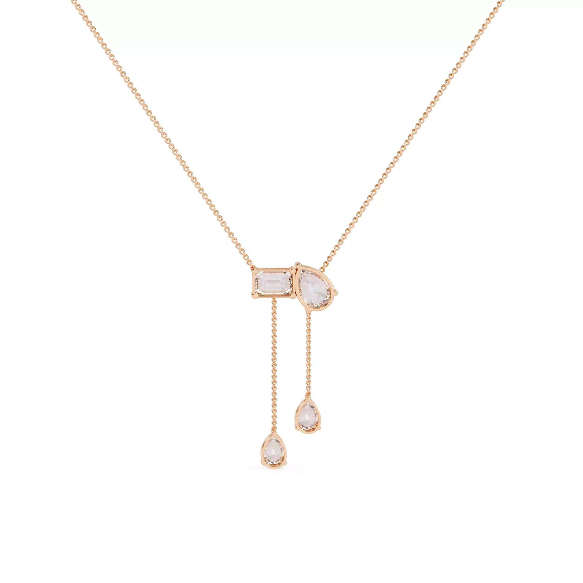 Pear and Emerald Drop Necklace