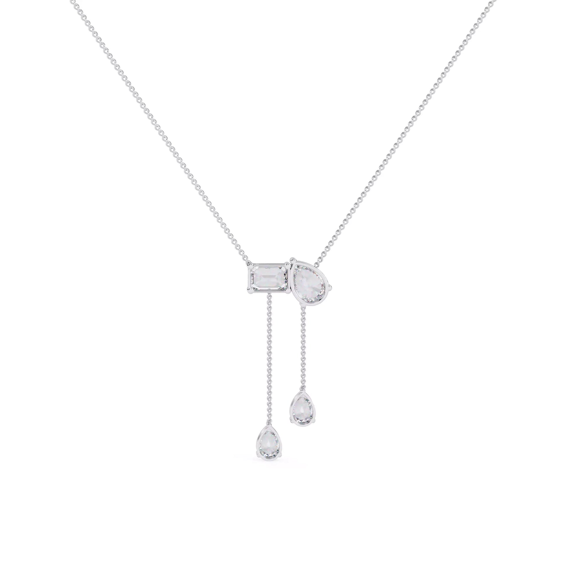 Pear and Emerald Drop Necklace