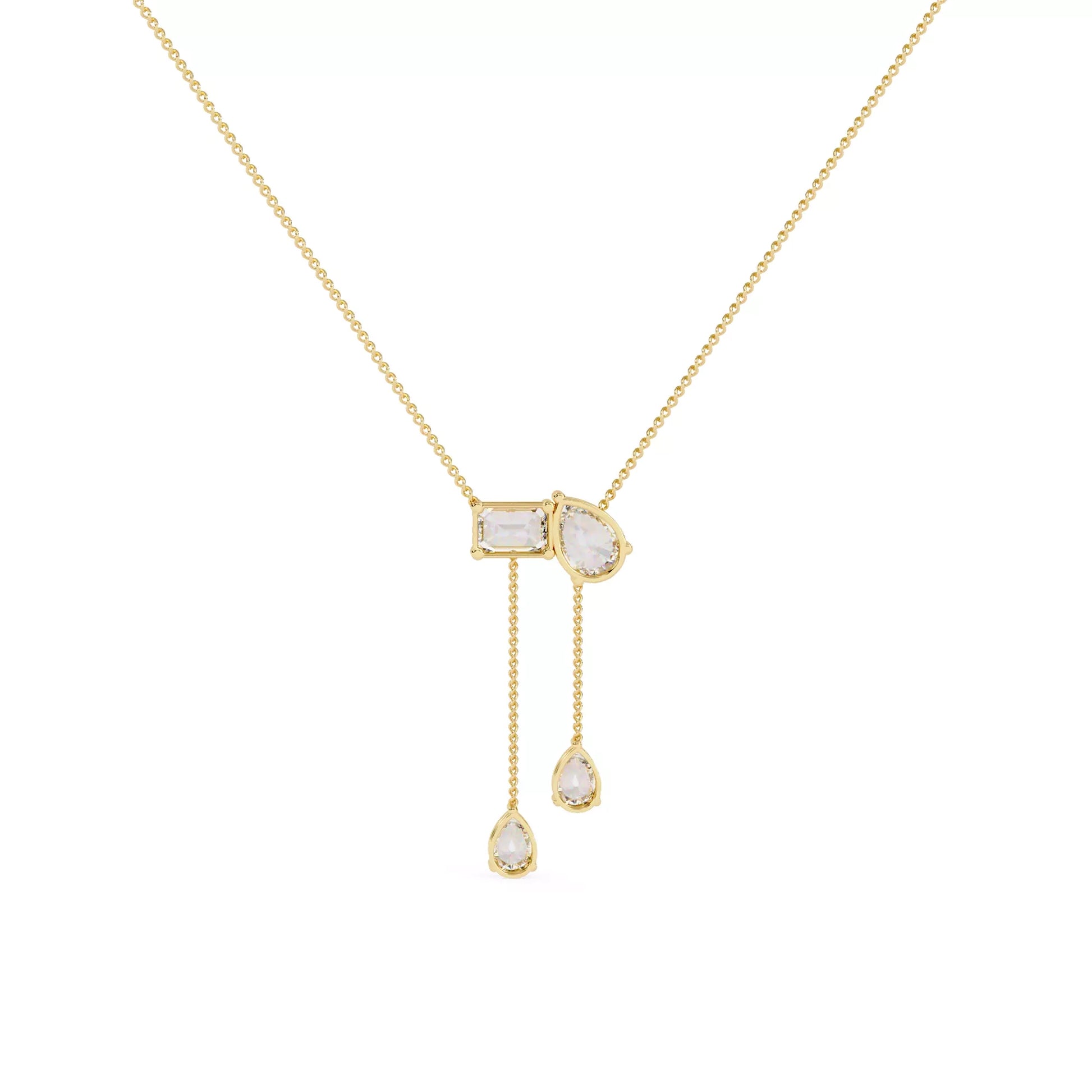 Pear and Emerald Drop Necklace