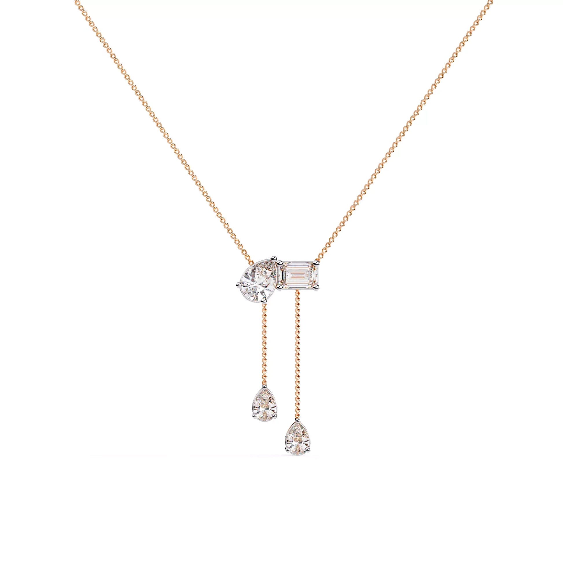 Pear and Emerald Drop Necklace