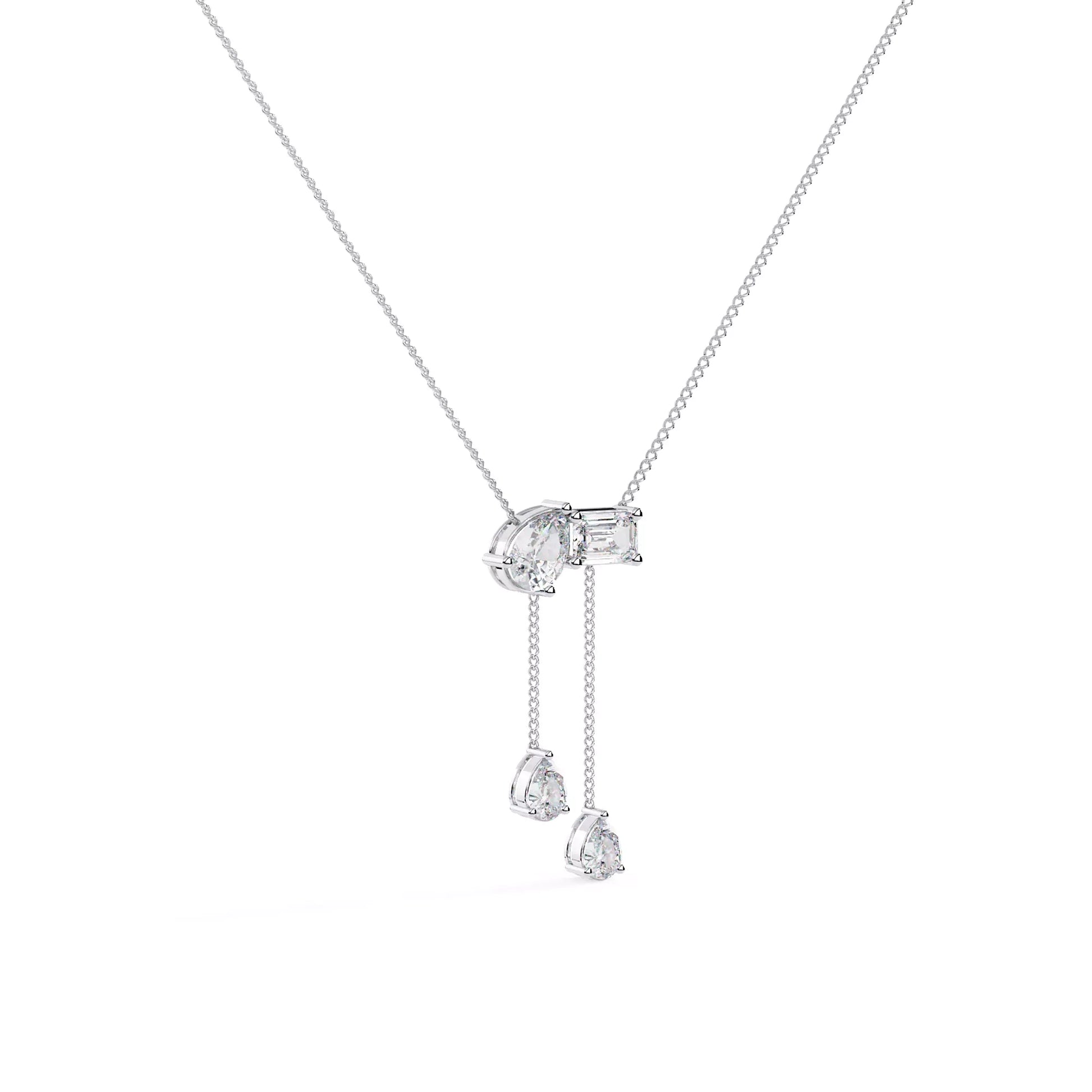 Pear and Emerald Drop Necklace