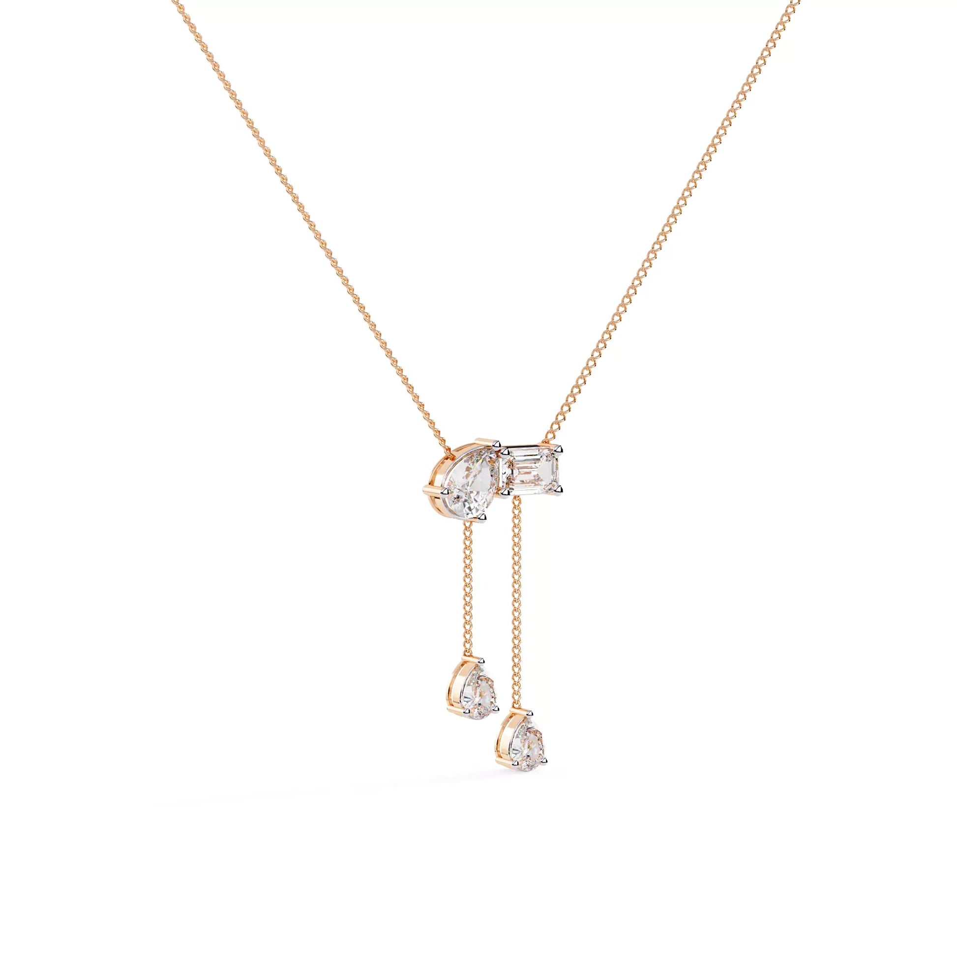 Pear and Emerald Drop Necklace