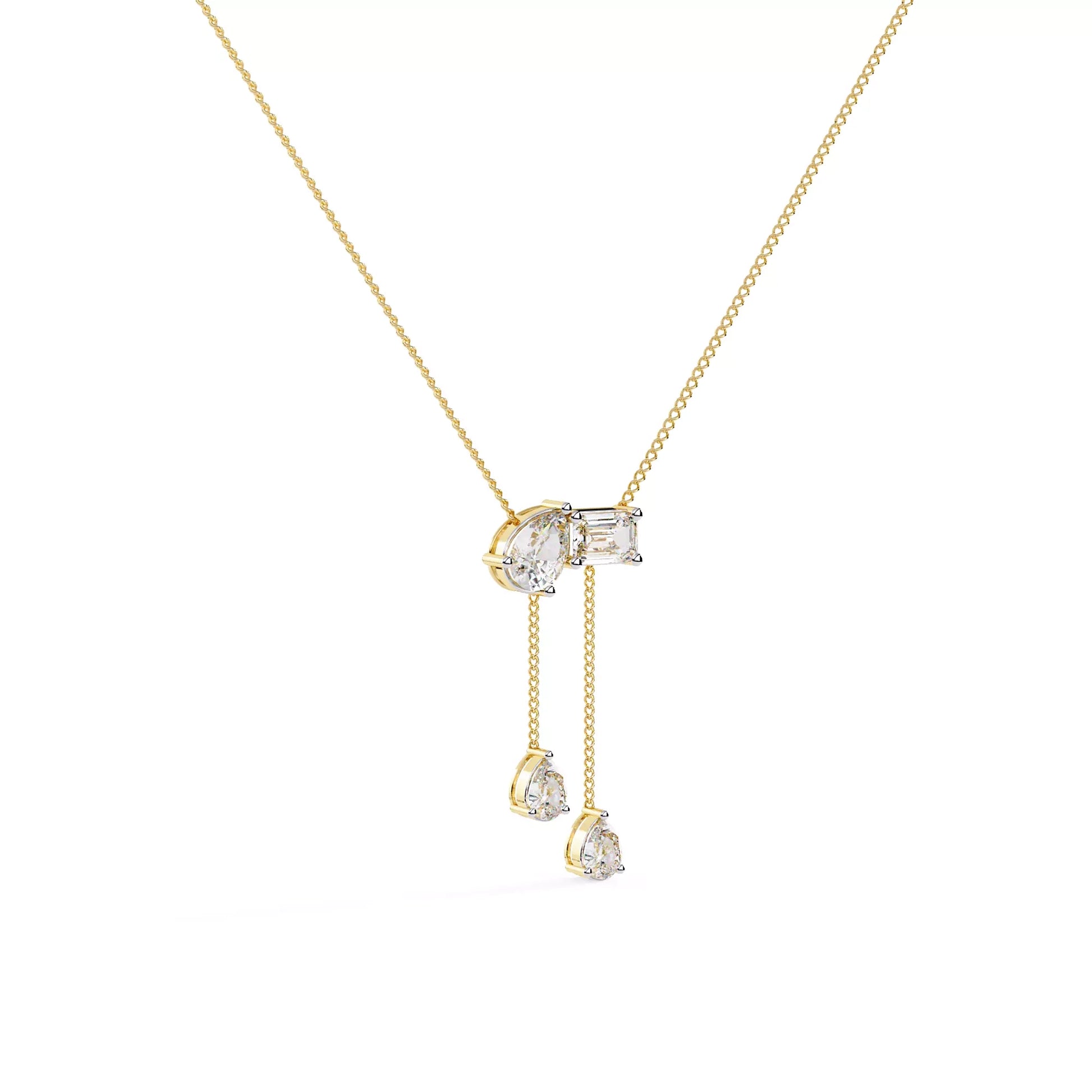 Pear and Emerald Drop Necklace