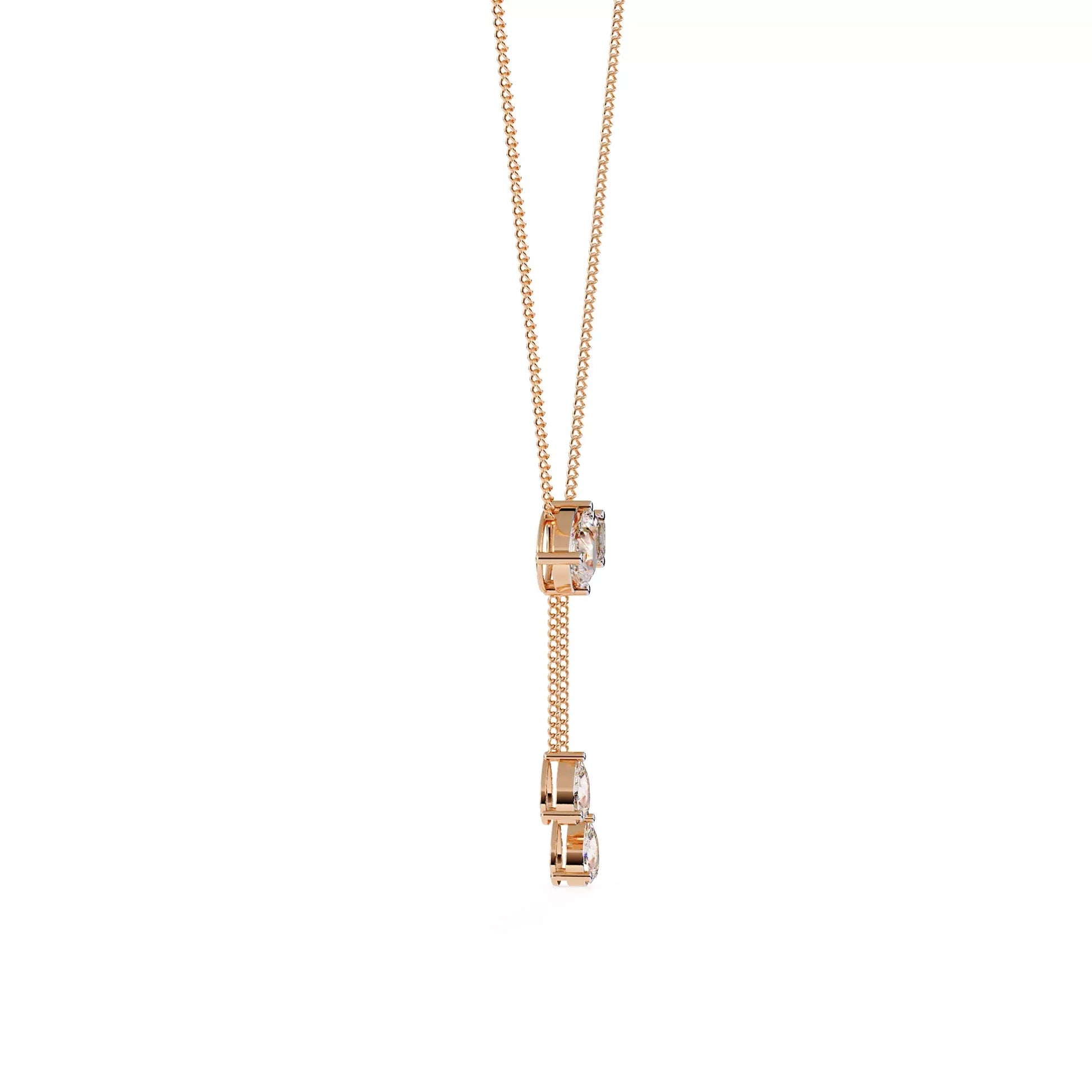 Pear and Emerald Drop Necklace