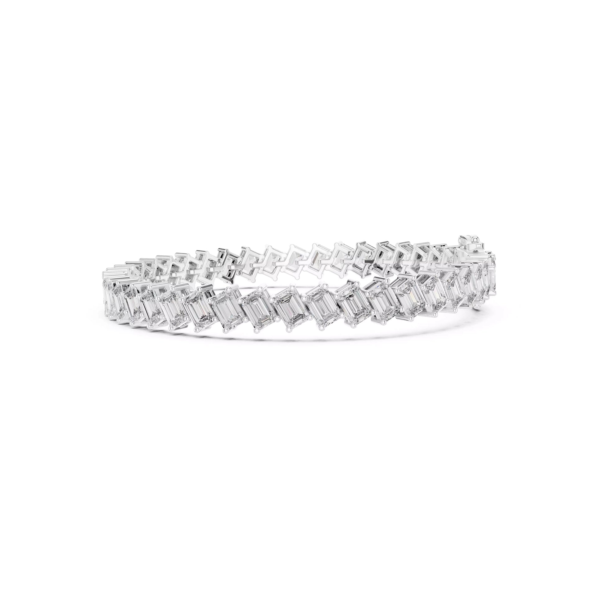 Emerald Diagonal Tennis Bracelet