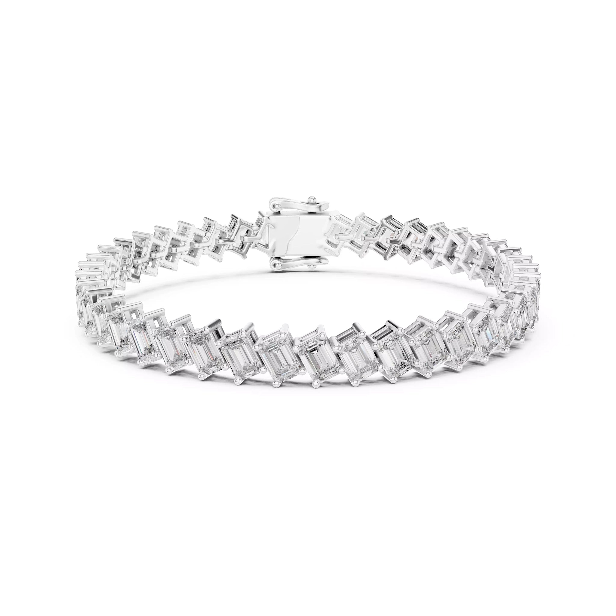 Emerald Diagonal Tennis Bracelet